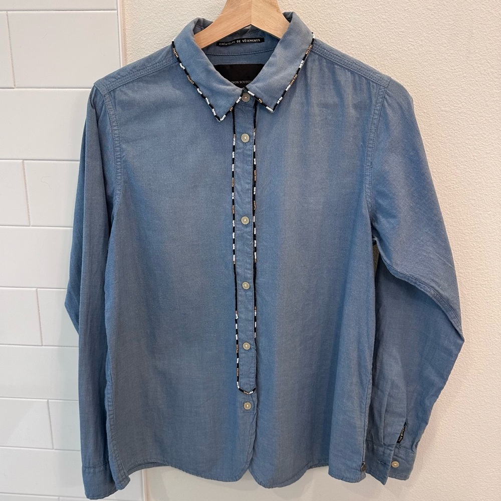Scotch & Soda Light Blue Button-Up Blouse